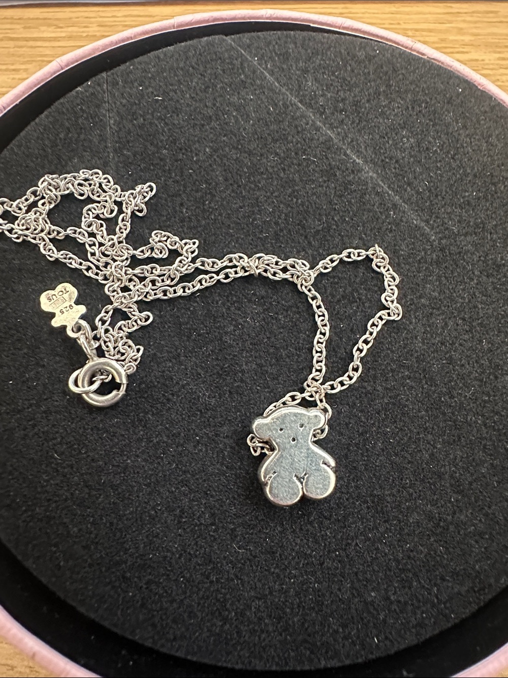 TOUS Sterling Silver Teddy Bear Pendant Necklace - Silver